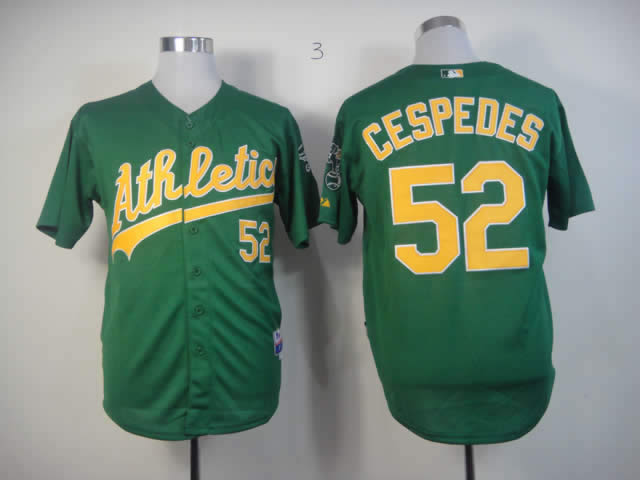 Men Oakland Athletics 52 Cespedes Green MLB Jerseys1